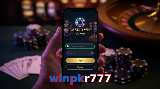 Main screen of Winpkr777 login page for PK players